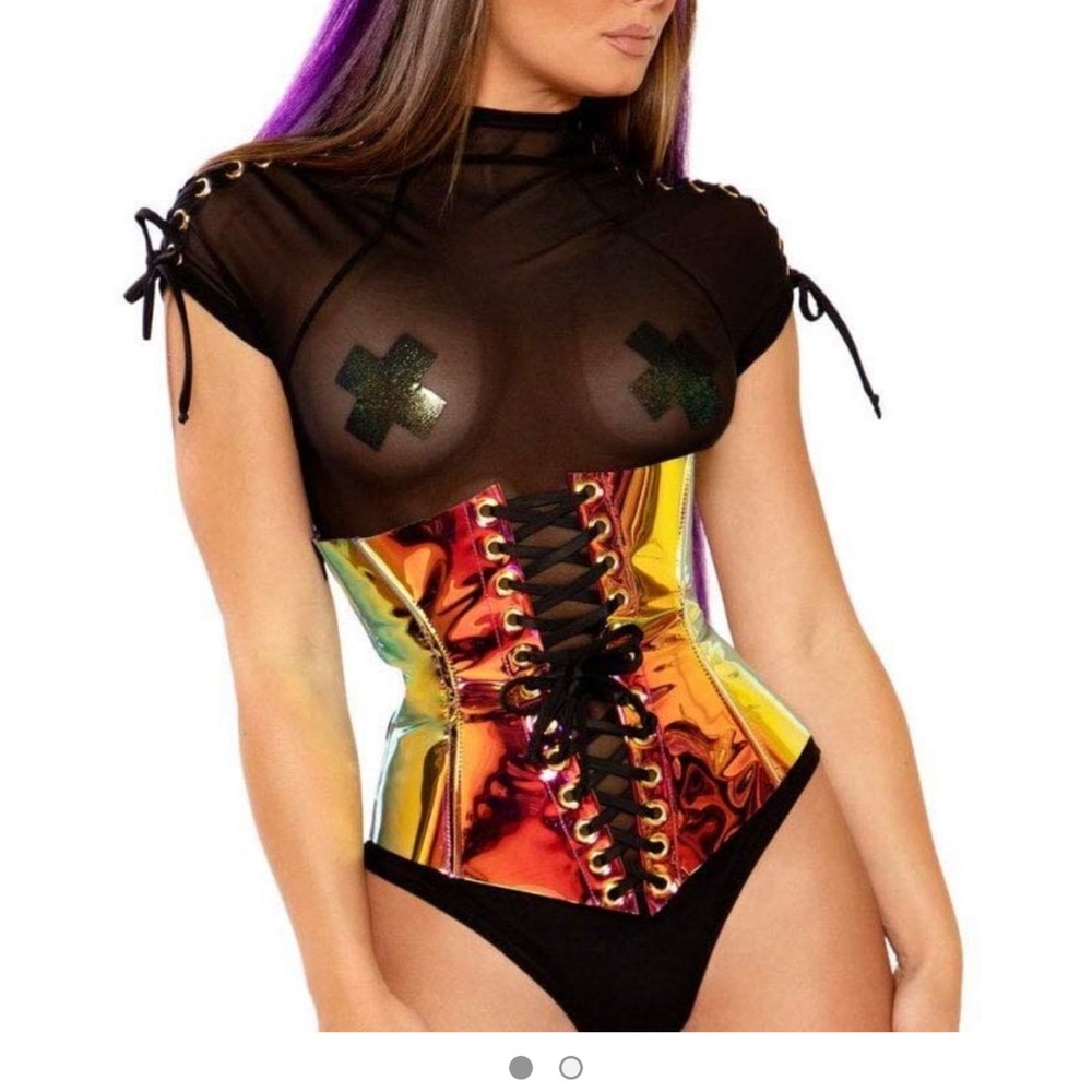 Colorful holographic corset